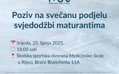 Poziv na svečanu podjelu svjedodžbi maturantima